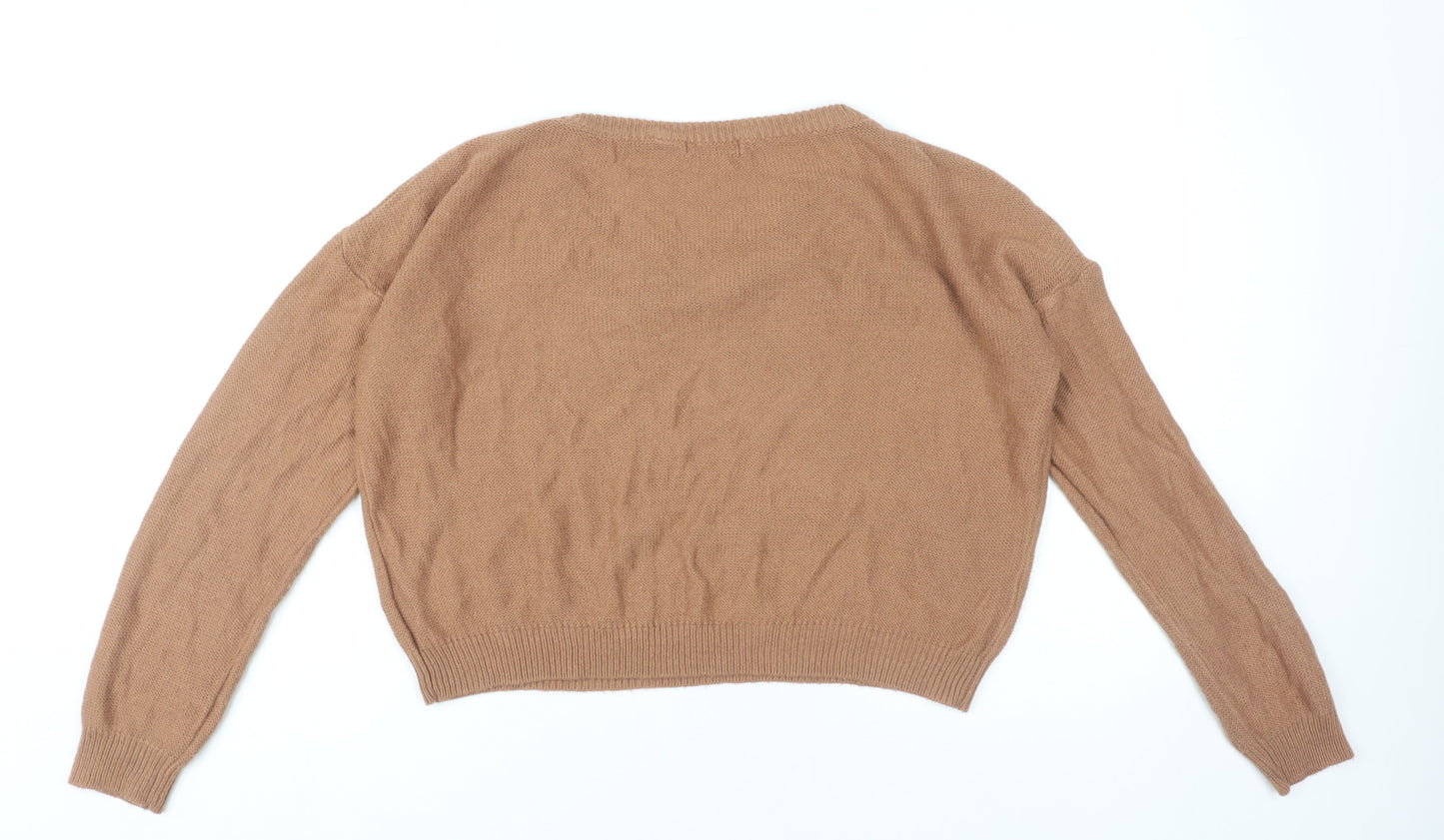 Womens UK Size 14 Brave Soul Brown Pullover Jumper