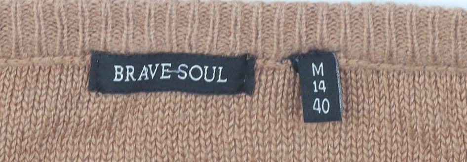 Womens UK Size 14 Brave Soul Brown Pullover Jumper