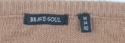 Womens UK Size 14 Brave Soul Brown Pullover Jumper