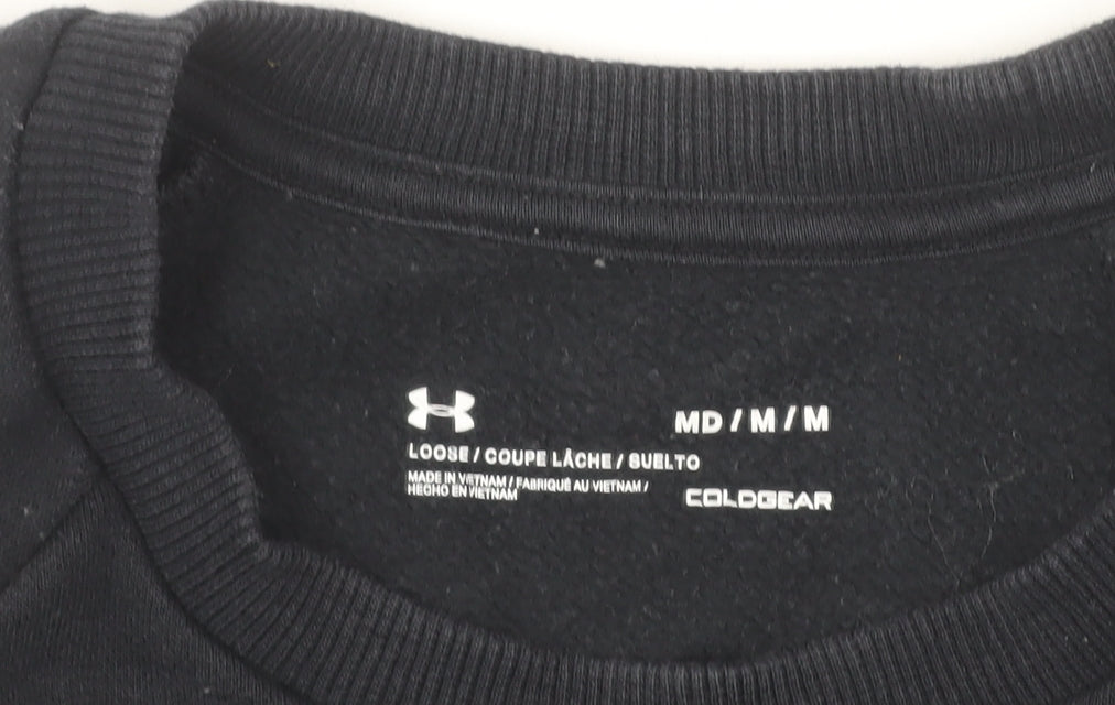 Under Armour Men’s Black M Pullover Crew Neck Sweatshirt Logo