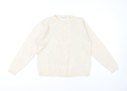 Womens UK Size L Jumper Beige Pullover Jumper