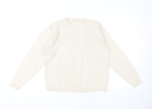 Womens UK Size L Jumper Beige Pullover Jumper