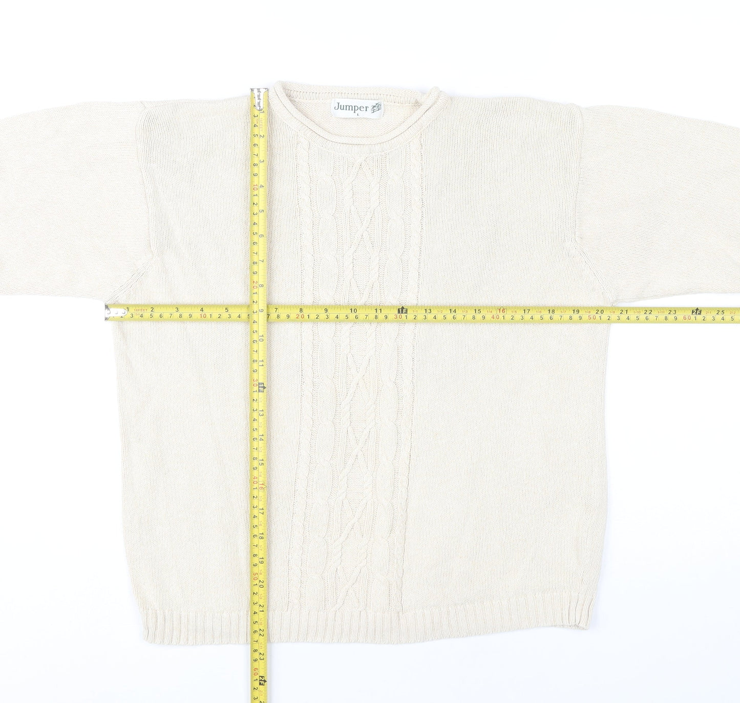 Womens UK Size L Jumper Beige Pullover Jumper