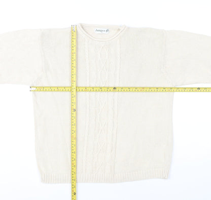 Womens UK Size L Jumper Beige Pullover Jumper