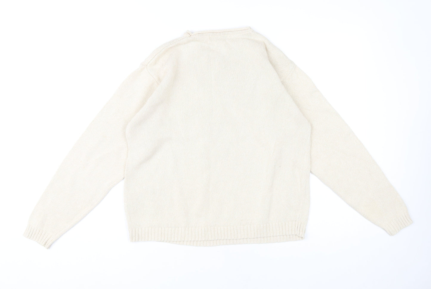 Womens UK Size L Jumper Beige Pullover Jumper