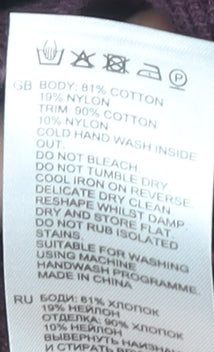 Reiss Men’s Purple Mock Neck Short Sleeve Zip Knit Jumper M