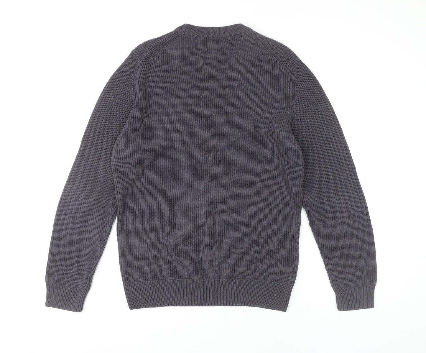 Zara Men Grey Cotton Blend Chunky Knit Pullover Jumper M