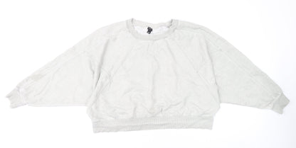 River Island Women’s Grey Pullover Sweatshirt L Relaxed Fit Casual