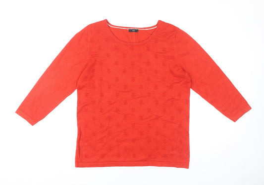 Womens UK Size 16 M&Co Red Pullover Jumper
