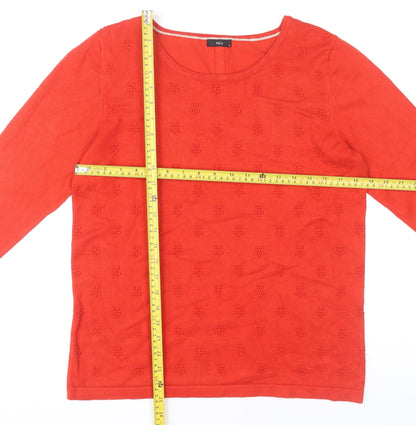 Womens UK Size 16 M&Co Red Pullover Jumper