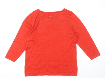 Womens UK Size 16 M&Co Red Pullover Jumper
