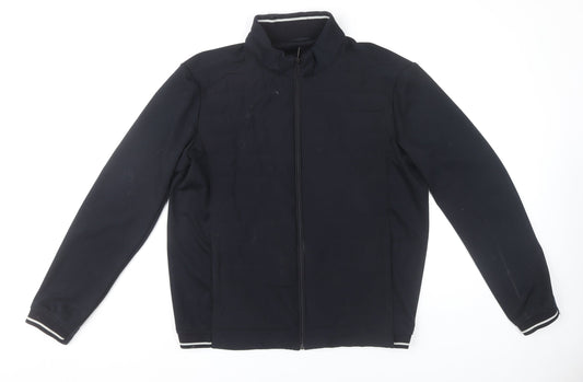 Zara Men’s Black XL Bomber Jacket Full Zip Polyester Casual