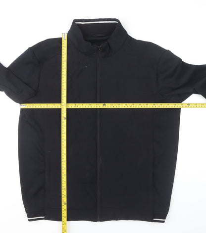 Zara Men’s Black XL Bomber Jacket Full Zip Polyester Casual