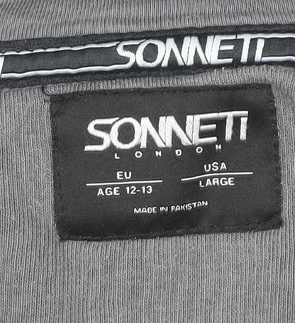 Sonneti Boys Grey Full Zip Hoodie Age 13 Years Regular Fit Casual