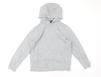 Nike Boys Grey Pullover Hoodie 12-13 Years Regular Fit Logo Sportswear