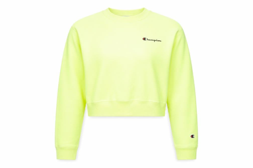 Womens UK Size M Champion Yellow Pullover Sweatshirt
