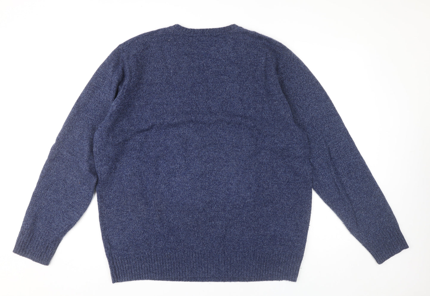 Jasper Conran Mens Blue 2XL Wool Blend Crew Neck Jumper