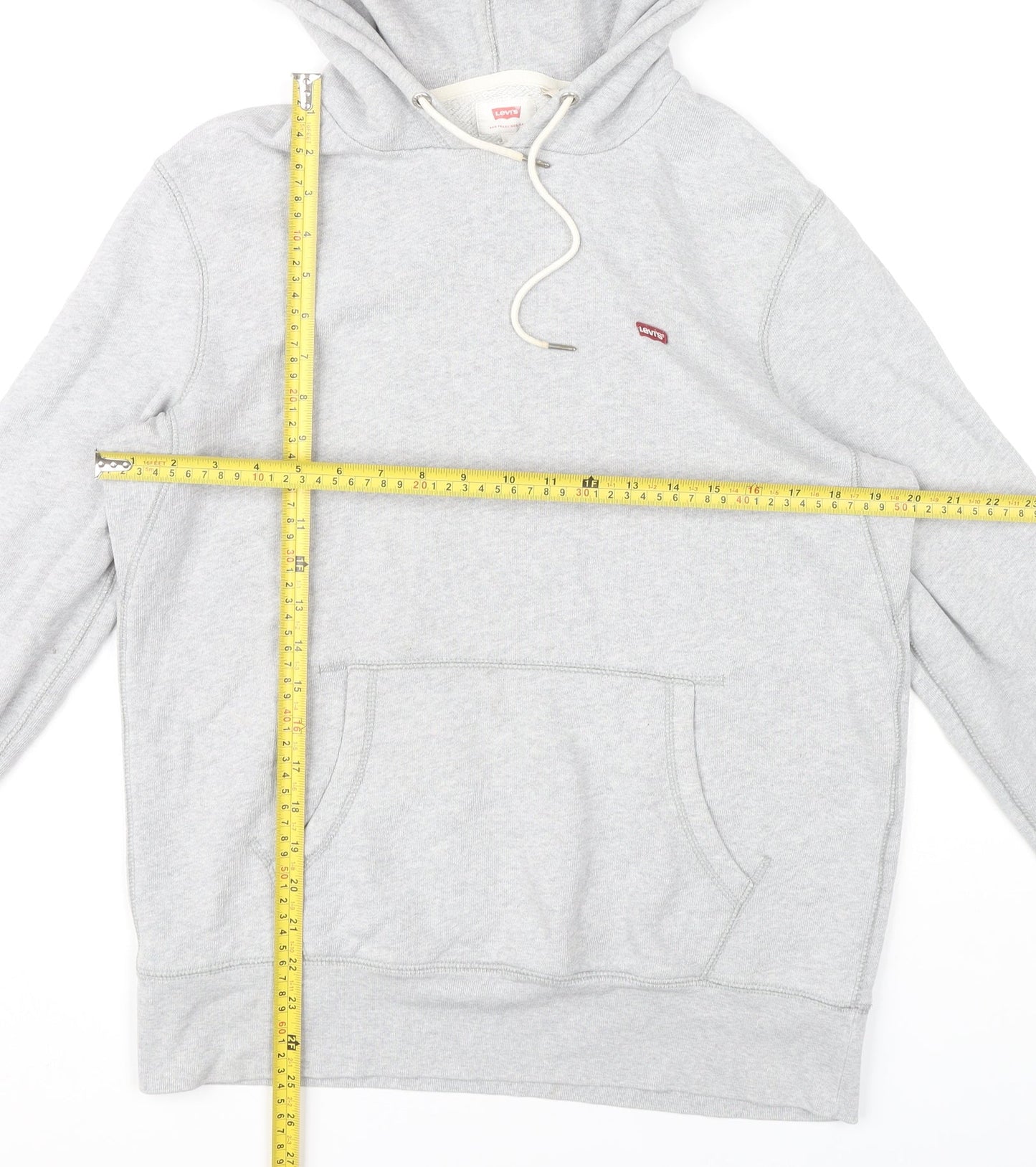 Levi's Womens Grey Pullover Hoodie Small Regular Fit Fleece