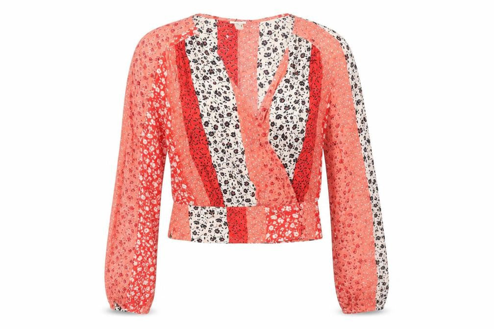 Womens UK Size 6 H&M Multicoloured Wrap Blouse