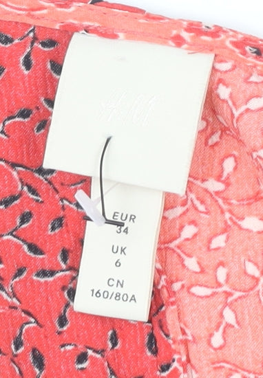 Womens UK Size 6 H&M Multicoloured Wrap Blouse