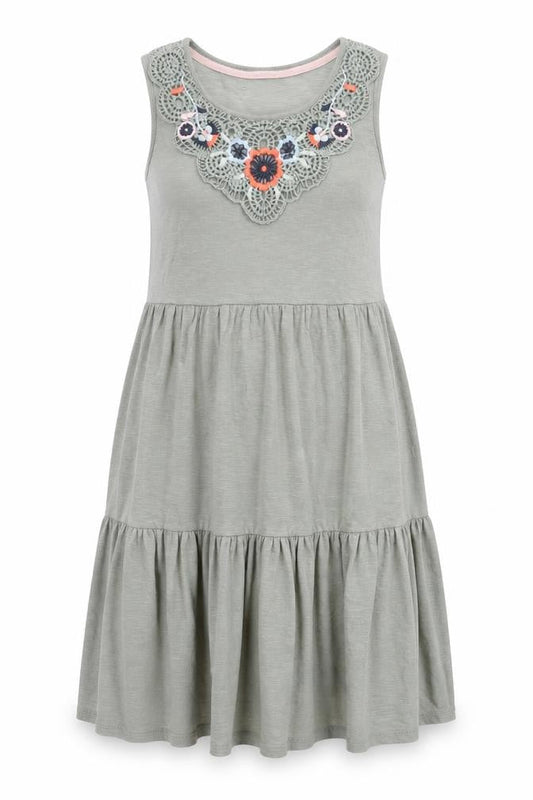 Brakeburn Womens Green Size 8 A-Line Midi Sleeveless Dress