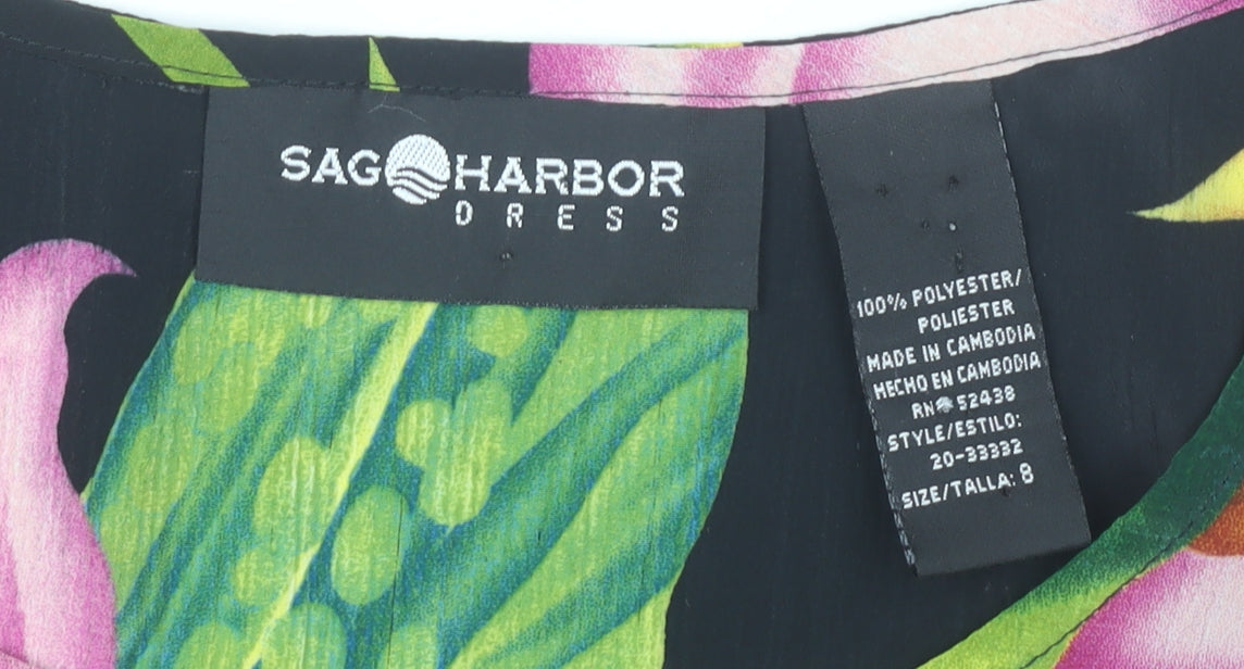 Sag Harbor Womens Multicoloured Size 8 Tropical Floral Shift Dress