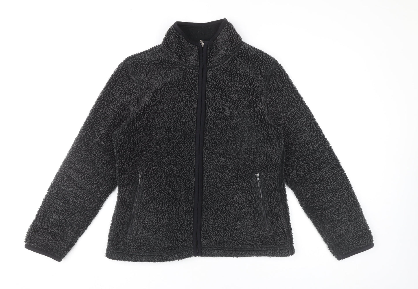 NX Sport Womens Black Fleece Zip Jacket UK 12 Regular Fit