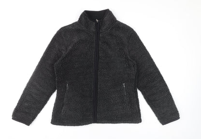 NX Sport Womens Black Fleece Zip Jacket UK 12 Regular Fit