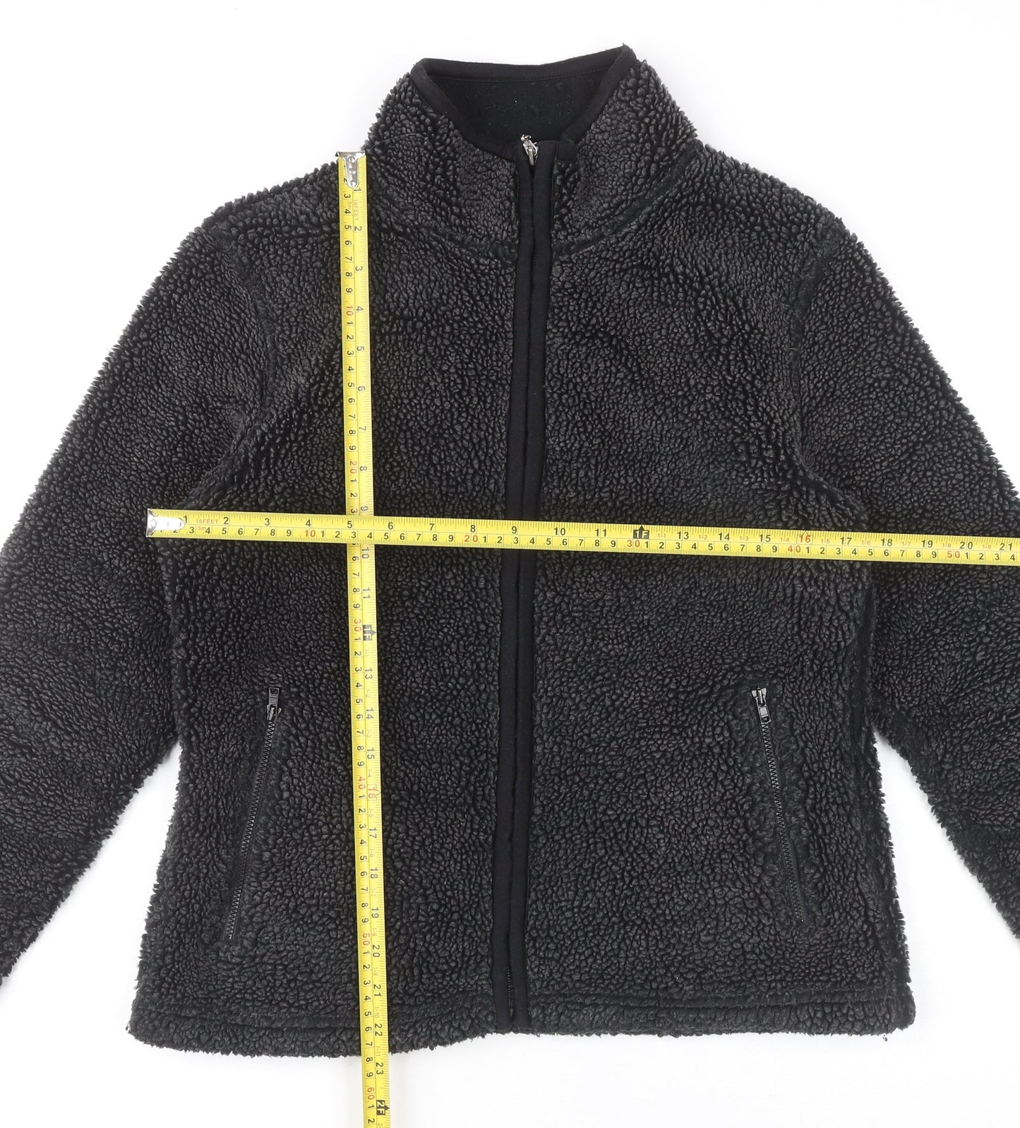 NX Sport Womens Black Fleece Zip Jacket UK 12 Regular Fit