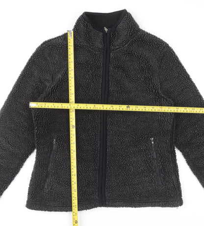 NX Sport Womens Black Fleece Zip Jacket UK 12 Regular Fit