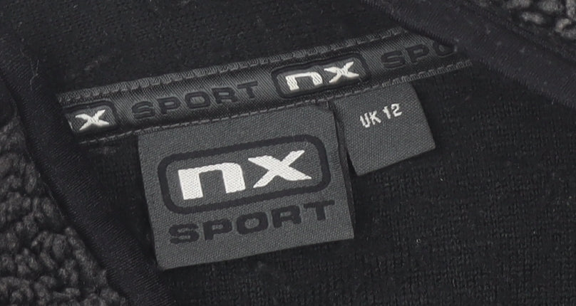 NX Sport Womens Black Fleece Zip Jacket UK 12 Regular Fit