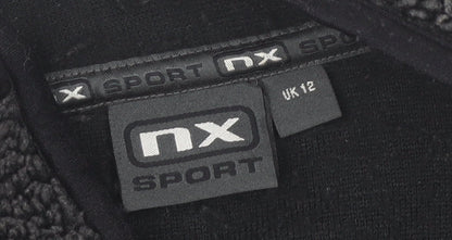 NX Sport Womens Black Fleece Zip Jacket UK 12 Regular Fit