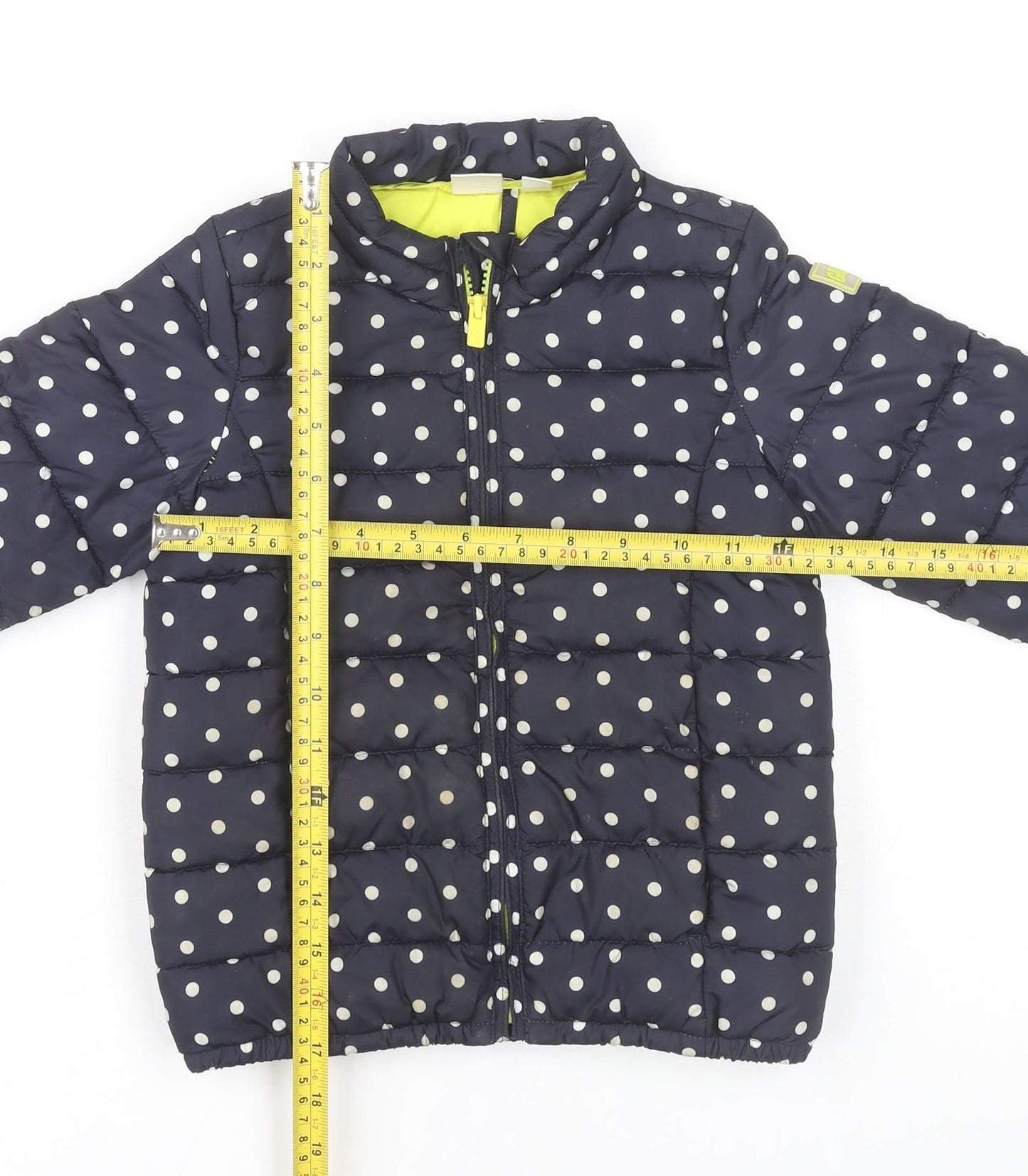 Gap Girls Blue Polka Dot Puffer Jacket Coat 5 Years Full Zip Quilted