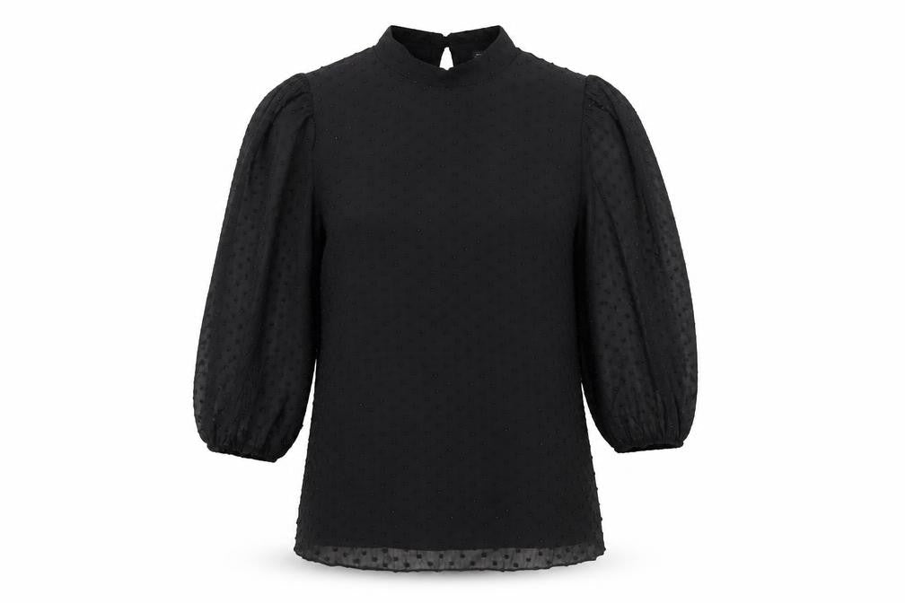 Womens UK Size 8 F&F Black Tunic Blouse