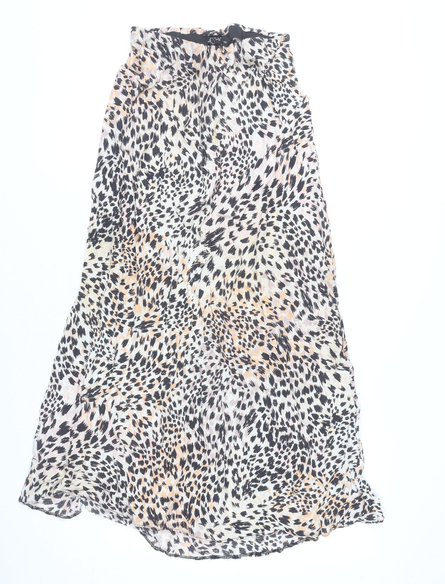 New Look Women’s Multicoloured Animal Print Midi A-Line Skirt Size 10