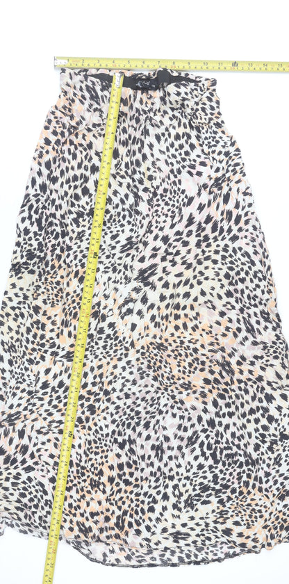 New Look Women’s Multicoloured Animal Print Midi A-Line Skirt Size 10