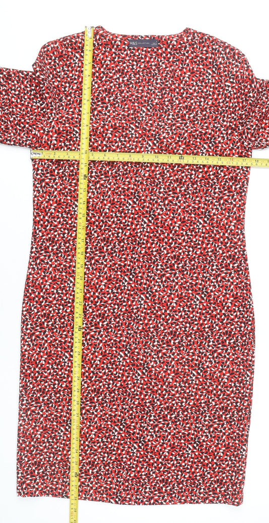 Marks and Spencer Women’s Red Floral Shift Dress Size 6