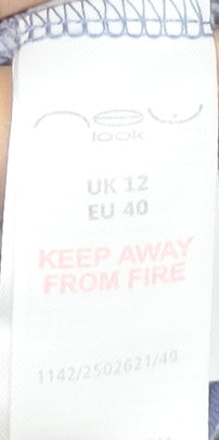 New Look Women Purple Floral Cropped Zip Tank Top UK 12