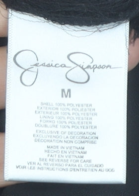 Jessica Simpson Women Black M Short Sequin Shift Dress