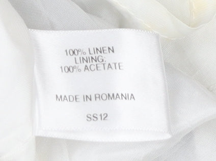 CC Petite Womens Black Floral Linen Knee Length Pencil Skirt Size 16