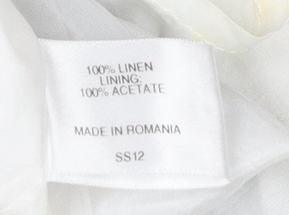 CC Petite Womens Black Floral Linen Knee Length Pencil Skirt Size 16