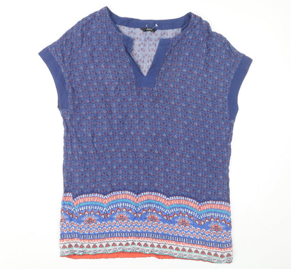 Womens UK Size 14 M&Co Blue Tunic Blouse