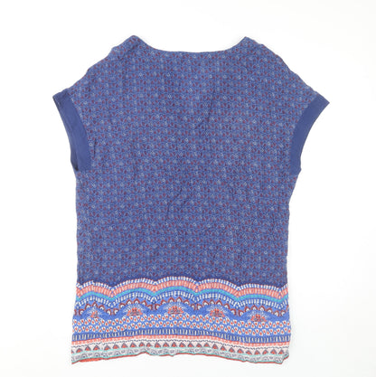 Womens UK Size 14 M&Co Blue Tunic Blouse