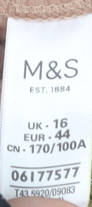 Womens UK Size 16 Marks and Spencer Brown Cropped Blouse