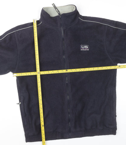Mens UK Size M US Athletic Blue Basic Jacket