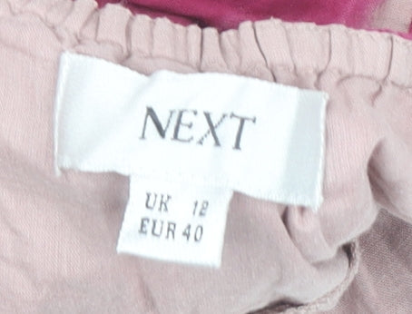 Next Women’s Pink Halter Maxi Dress UK 12 Cotton Tie Dye Summer