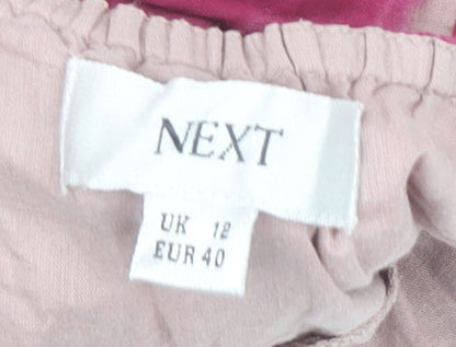 Next Women’s Pink Halter Maxi Dress UK 12 Cotton Tie Dye Summer
