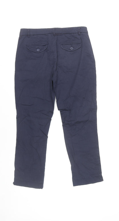 Womens UK Size 10 United Colors of Benetton Regular Fit Chino Blue Trousers