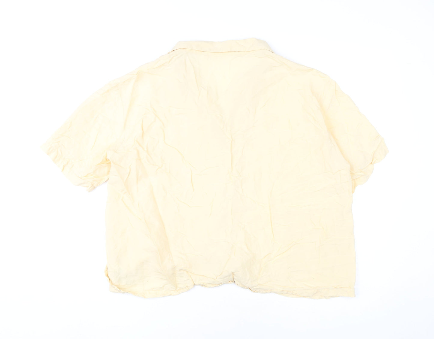 Womens UK Size L Uniqlo Beige Basic Button-Up