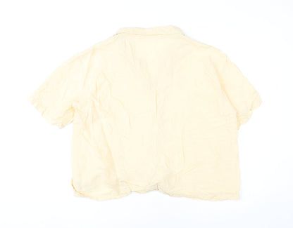 Womens UK Size L Uniqlo Beige Basic Button-Up
